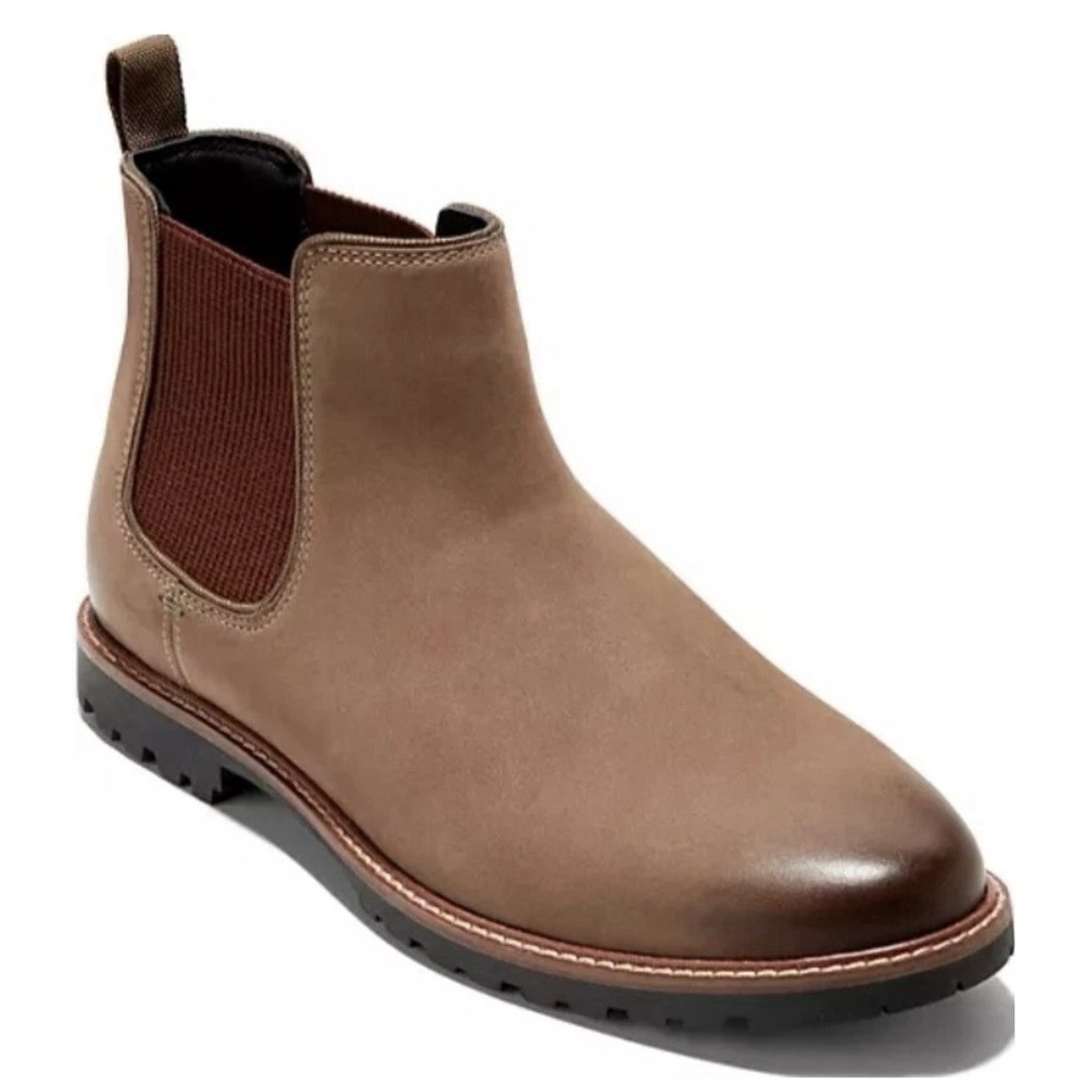Cole Haan Mens Midland Lug Chelsea Boot Ch Truffle Nubuck Brown‎ Leather Size 11